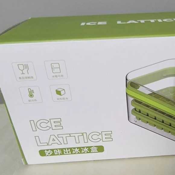 Pop Ice Cube Tray with Lid Bin and Scoop Square Ice Cubes Molds with storage box - Picture 4 of 5